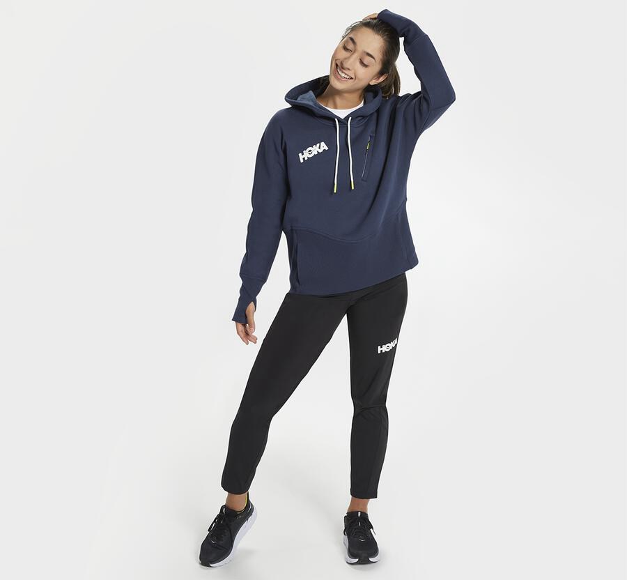 Hoka One One Hoodie Dames - Performance - Donkerblauw - NA0267593